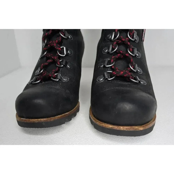 SOREL Conquest Wedge Lace Up Waterproof Leather Boots Black Women's, Size 6.5 - Picture 3 of 10